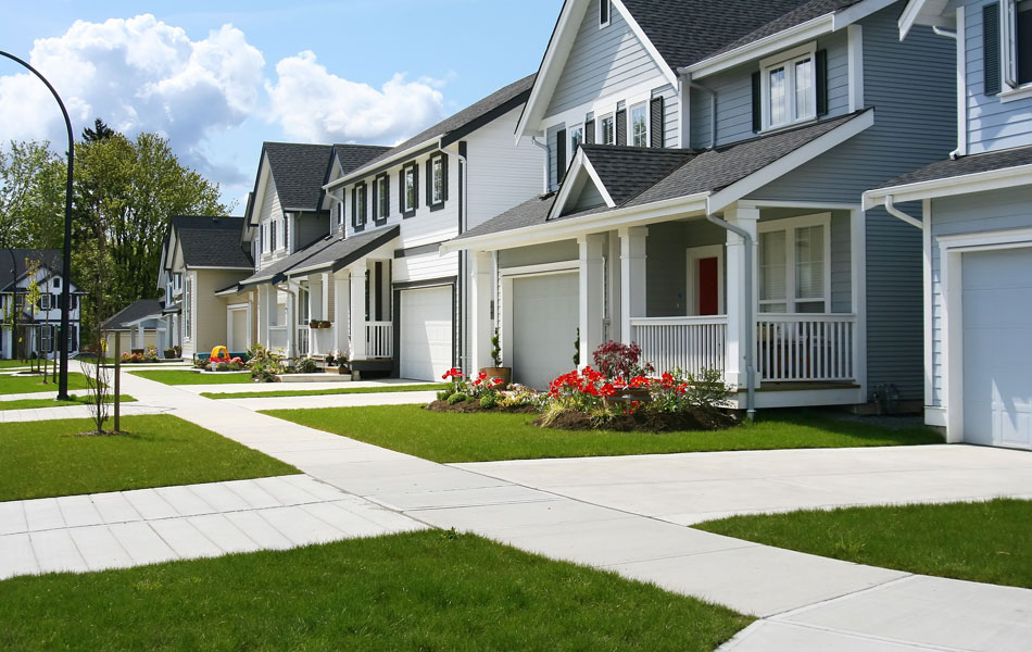 Row of established residential homes in Southern New Jersey typically inspected by Andrews Property Inspections